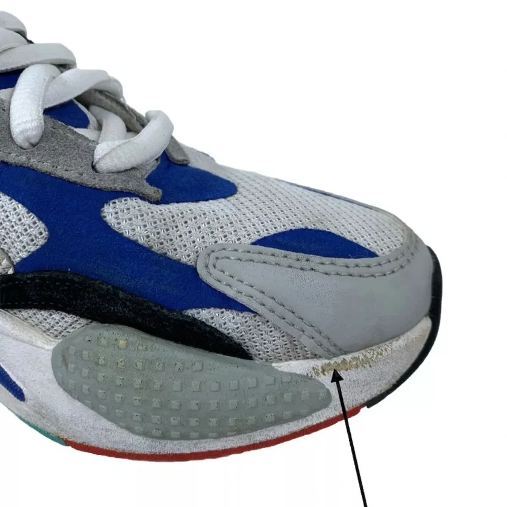 Puma RS-X3 Puzzle Child Sneakers Size 6.5C White Blue Red 372357-05 (S207)
